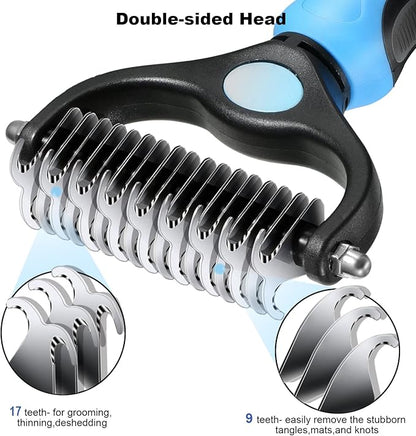 Dog Brush for Shedding,Double Sided Undercoat Rake Comb, Pet Grooming Brush for Small, Medium Dogs and Cats,Furminator Tool Remove 98% Mats,Tangles