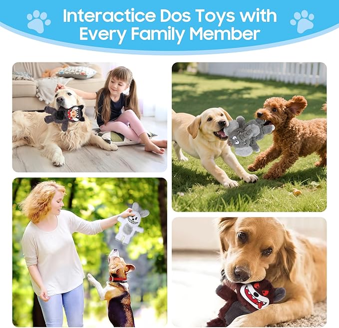 Bzonsmart Dog Squeaky Toys, 5 PCS Crinkle Plush Dog Toys, Dog Toys Value Bundle for Small Medium and Large Dogs, Dog Chew Toys to Keep Them Busy