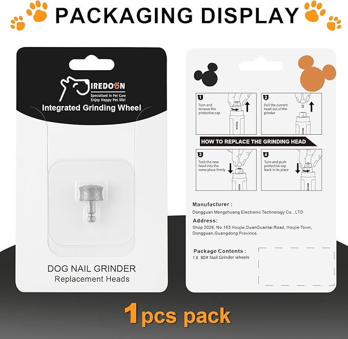 Dog Nail Grinder Replacement Head-Integrated Grinding Head for Casfuy and Most Brands, Highly Efficient, Safe and Durable (1pcs)