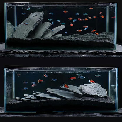 Unocho Natural Slate Stone Reptile Basking Platform Rock 10LB Fish Tank Rocks for Aquascaping Terrarium Decoration&Reptile Habitats Tortoise Enclosures (2-6 inches)