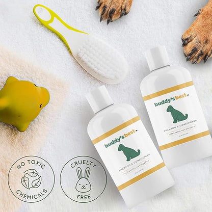 Buddy's Best Dog Shampoo for Smelly Dogs - Dog Shampoo and Conditioner for Dry and Sensitive Skin - Moisturizing Puppy Wash Shampoo, Citronella Eucalyptus Scent, 16oz