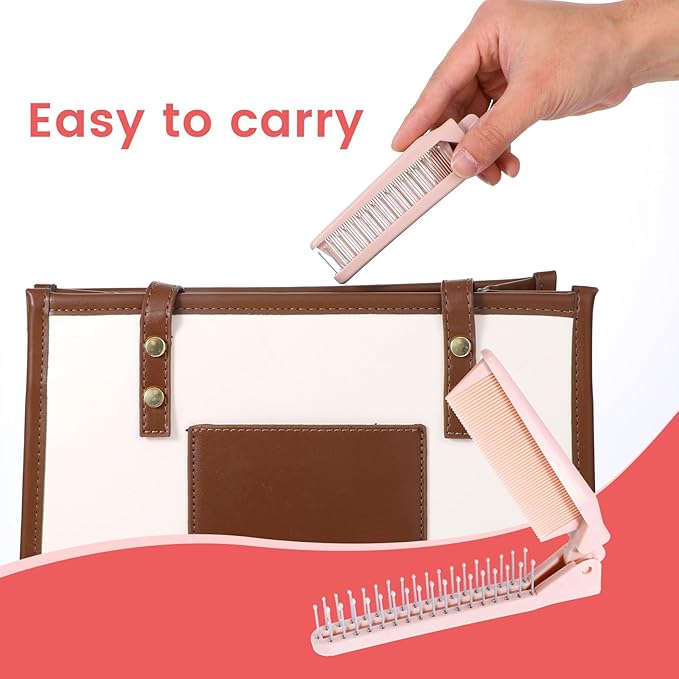 Small Dog Brushes for Grooming Foldable Brush for Pets Puppy hair brush Pet Comb for Dogs Grooming Tool for Small Dogs, for Yorkie, Shih Tzu, Maltipoo, Dog Hair Remover Brushes, Pink