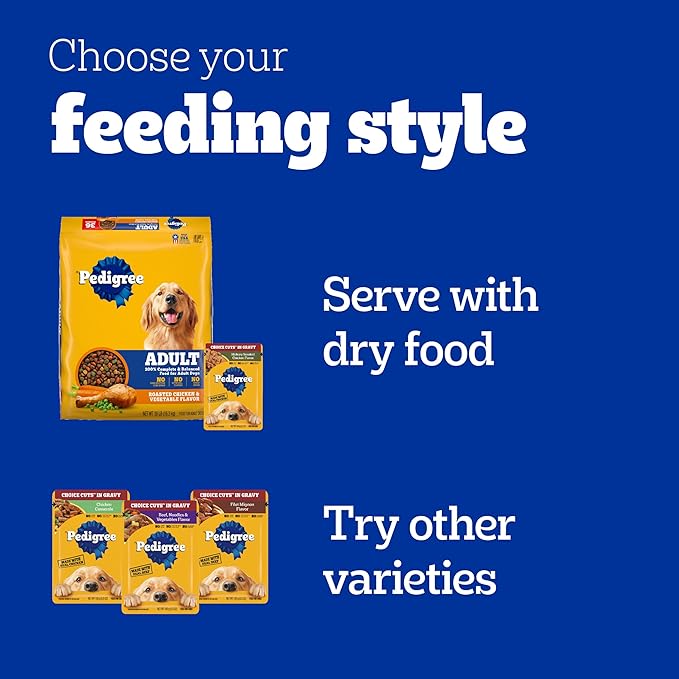 Pedigree Choice Cuts In Gravy Adult Soft Wet Dog Food 8-Count Variety Pack, 3.5 oz. Pouches (Pack of 2)