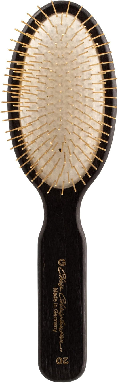 Chris Christensen 20mm Pin Dog Brush, Gold Series, Groom Like a Professional, Gold-Plated Stainless Steel Pins, Perfect for Fragile Coats, 30% More Pins, Ground and Polished Tips