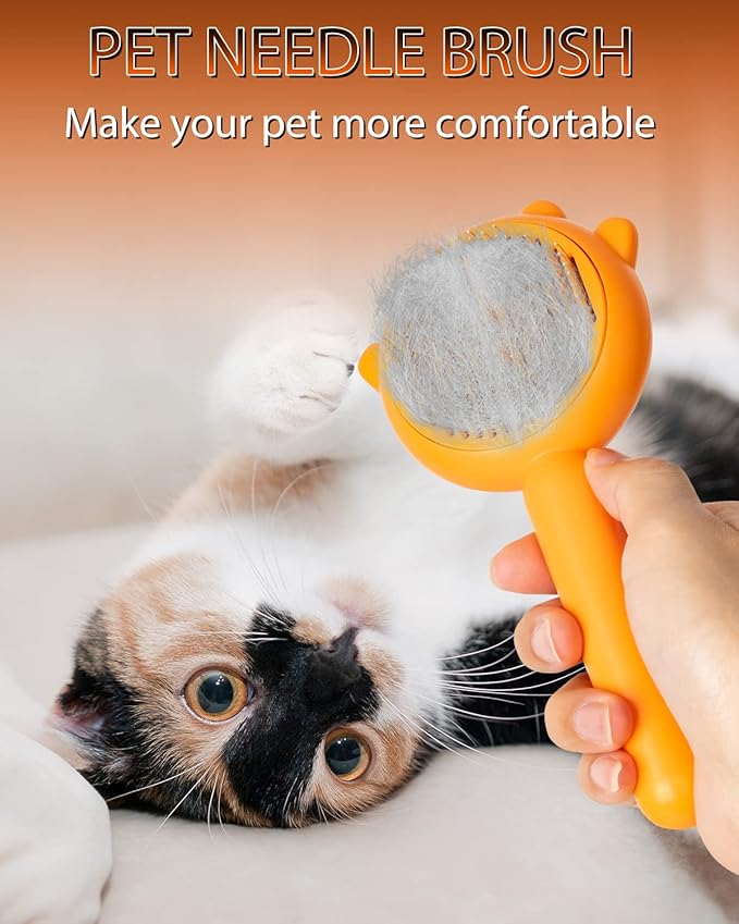 Dog Brush for Shedding, Pumpkin Dog Comb for Long or Short Haired Cats Dogs Rabbits, Skin Friendly Deshedding Grooming Tool for Gently Removes Loose Fur Undercoat