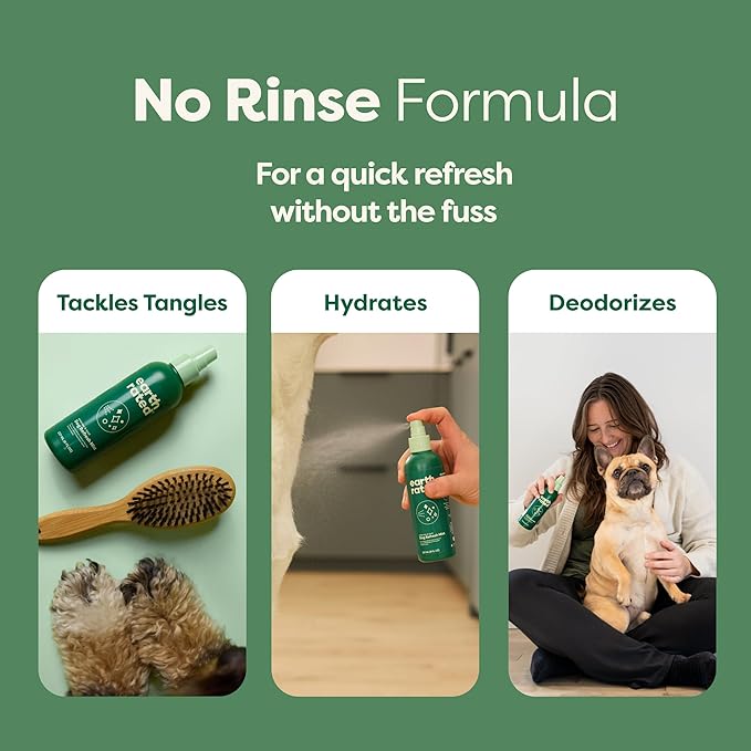 Earth Rated Dog Deodorizing Spray, Conditioning & Odor-Eliminating Perfume for Dogs, for All Coat Types, Refreshing White Tea & Basil Scent, 8 oz.