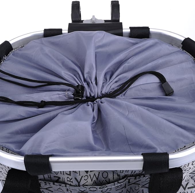 Pet Dog Bike Basket & Carrier Bag- Foldable Detachable Pet Travel Bicycle Basket - Small Animal Dog Cat Rabbit Bike Ride Basket Carrier (Gery)