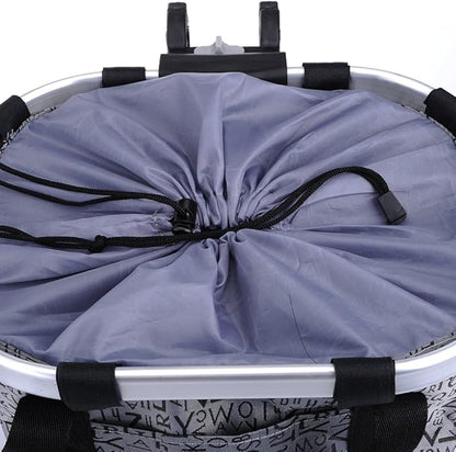 Pet Dog Bike Basket & Carrier Bag- Foldable Detachable Pet Travel Bicycle Basket - Small Animal Dog Cat Rabbit Bike Ride Basket Carrier (Gery)