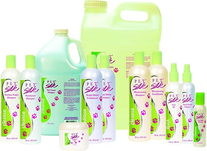Pet Silk Hypoallergenic Shampoo, Free of Dyes and Fragrances, Specially Designed for Pet's with Sensitive Skin, Infused with Keratin, Achieve a Strong, Healthy & Smooth Coat for Your pet! (1 GAL)