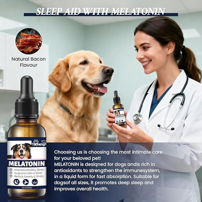 Melatonin for Dogs, Dog Calming Aid with Melatonin to Support Relaxation and Restful Sleep, Helps with Occasional Stress and Nighttime Restlessness, Gentle Daily Supplement, 1 Pack