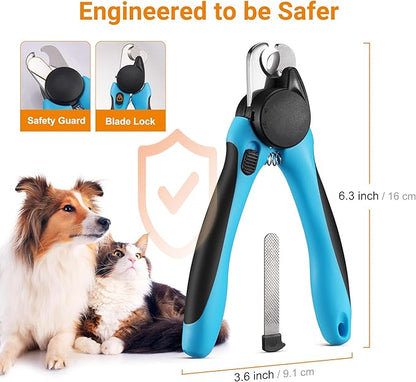 Dog Nail Clipper with Light, Illuminates Nail Clipper Kit or Bloodline for Safe, Easy Trimmers, Extra Sharp for Thick Nails, Quick Sensor, Avoid Over Cutting Toenail, for Cats & Dogs
