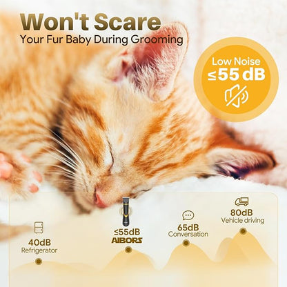 Small Dog Grooming Kit, 4 in 1 Electric Cordless Dog Paw Trimmer with Nail Grinder, Low Noise Dog Nail Trimmers, IPX7 Waterproof Small Dog Grooming Clippers for Paws, Ears, Face, Hip Hairl