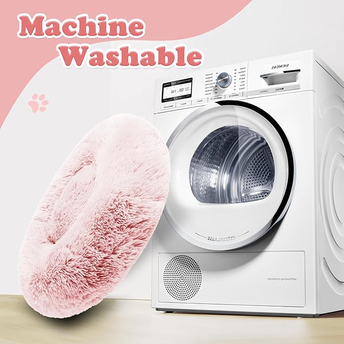 JOLLYVOGUE Dog Beds, Calming Small Dog Bed, Anti-Anxiety Dog Bed for Small Dogs, Fluffy Donut Dog Bed, Cozy Dog Cat Cushion Bed for Small Medium Dogs and Cats (20")