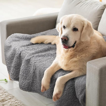 furrybaby Dog Blanket Soft Dog Blankets for Large Dogs Puppy Essentials Washable Sherpa Fleece Cat Blanket 41x65 Inches for Bed Furniture Couch Sofa (X Large, Grey)