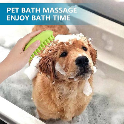 2 Pack Silicone & Rubber Pet Grooming Brushes - Bath, Massage & Shedding Brushes for Dogs & Cats with Long or Short Hair