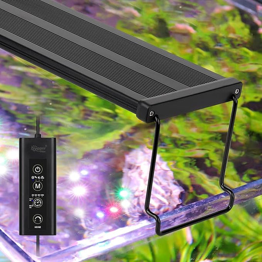 hygger New Mode 24/7 Timer LED Aquarium Light, Auto On Off Full Spectrum Fish Tank Light Fish Colorful/Sun/Nightlight/Wrgb Cycle Mode for Freshwater Plants Tank (for 45in~50in Long Tank)