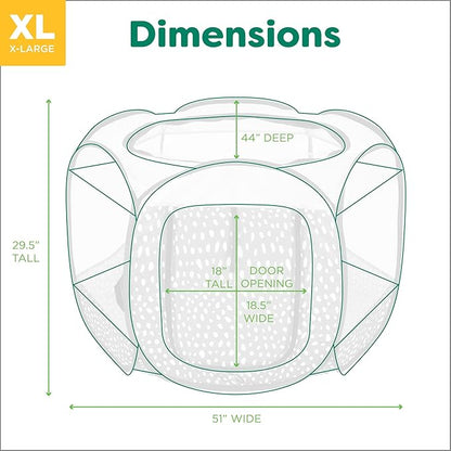Furhaven Portable Dog Playpen Cat Tent, Pet Playground/Kennel Foldable Indoor Outdoor Zippered Puppy Crate - Gray Pebbles, Extra Large