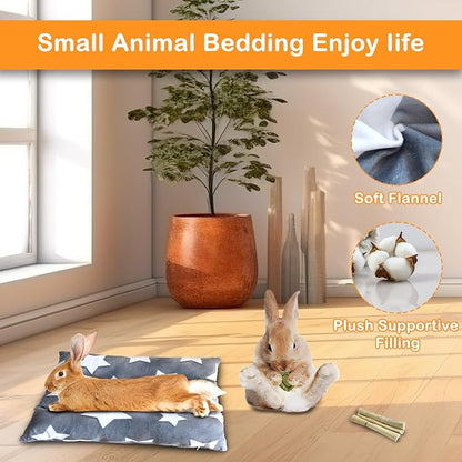 16.5 X 18in Removable and Washable Soft Rabbit Bed, Thickened and Softer Bunny Bed, Double-Sided Plush Rabbit Beds,Rabbits Concave Bed,Small Beds for Animals Indoor,Gray