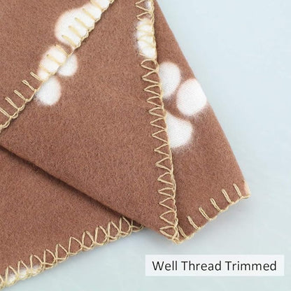 Comsmart Dog Blankets for Small Dogs, 6 Pack Puppy Blanket Cute Paw Print Pet Blanket for Dog, Puppy, Cat, Kitten, 39x35 inches, Brown