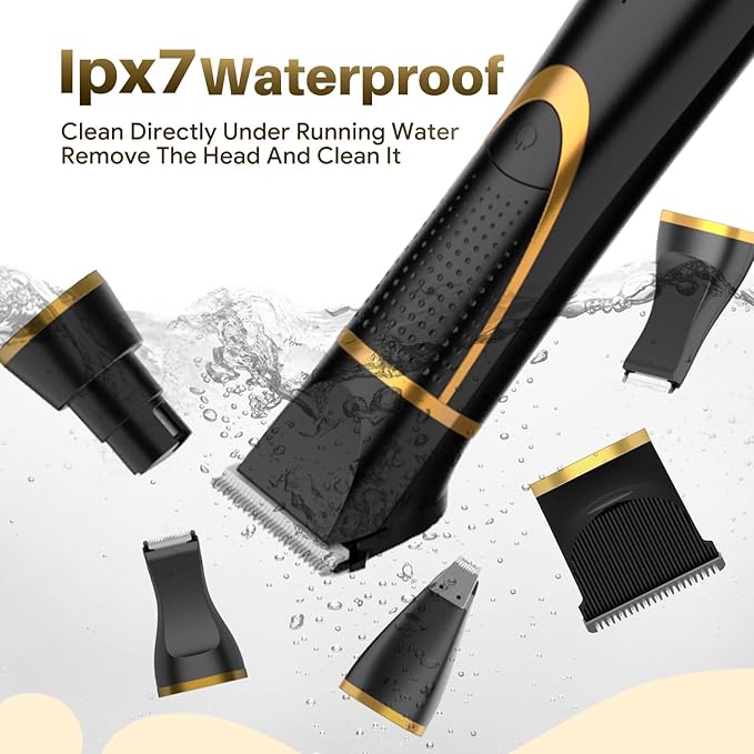 Small Dog Grooming Kit, 4 in 1 Electric Cordless Dog Paw Trimmer with Nail Grinder, Low Noise Dog Nail Trimmers, IPX7 Waterproof Small Dog Grooming Clippers for Paws, Ears, Face, Hip Hairl