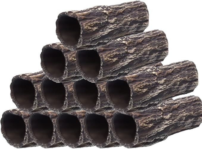 Plecoceramics Pleco Cave Natural Breeding Ceramic Decorations Fish Tank Aquarium Medium Size (12 pcs)
