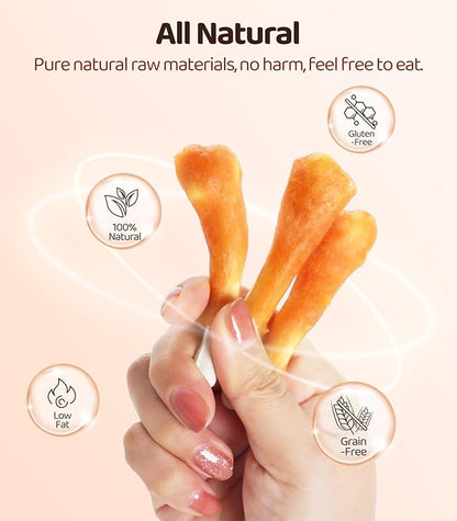 16OZ Dog Chewy Treats, Chicken Calcium Bone Dog Treats, Teeth Clean Training Chewy Snacks Dog Treats for Small Medium Large Dogs