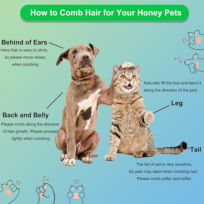 Dog Brush, Cat Brush, Dog Brush for Long and Short Hair, Pet Grooming Brush, Self-cleaning Slicker Brush Remove Pet Hair from Brush with One Button