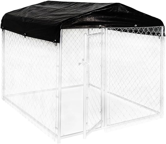 Dog Kennel Cover - WeatherGuard Small All Season Dog Run Cover & Roof - Perfect Fit for Lucky Dog 5ft. X 5ft. Outdoor Cages and Pens (5ft. X 5ft)