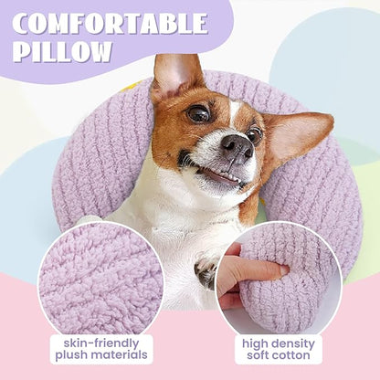 T'CHAQUE Cat Pillow, Dog Neck Pillow Anxiety Relief, Comfort Cat Pillows for Indoor Catsï¼ Ultra Soft Dog Calming Pillow Bed, Half Donut Cuddler Sleeping Improve Pillow Pet for Upper Spine Support