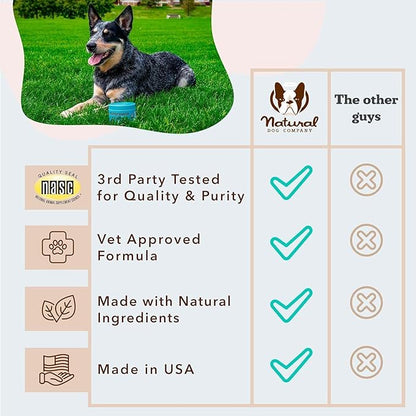 Natural Dog Company 25-in-1 Multivitamin Chews for Dogs – Daily Soft Dog Vitamins with Antioxidants, Zinc & Folic Acid – Supports Joints, Skin & Coat, Immune & Heart Health – All Ages, All Breeds