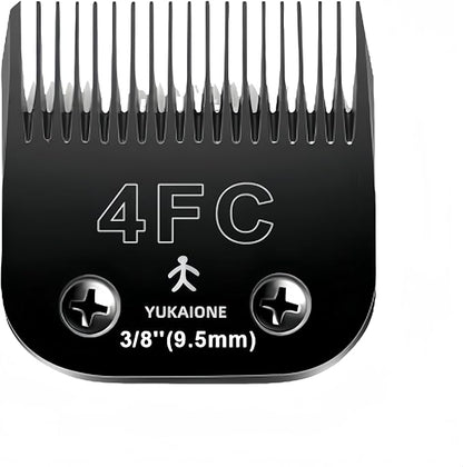 4F Dog Clipper Blade: Titanium Coated SK2 Steel, Universal Fit for Andis, Oster A5, Wahl KM - 3/8" Cut for Dogs & Cats