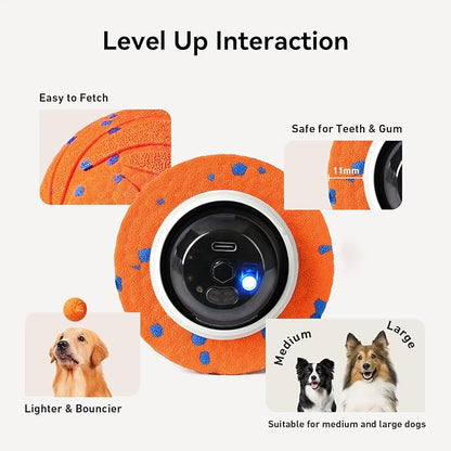【New Material】Cheerble Smart Interactive Dog Toy, Wicked Ball AIR, Automatic Moving, Bouncing, and Rotating Ball, E-TPU Material, IPX7 Waterproof Rating, Active Rolling Ball for Medium and Large Dogs