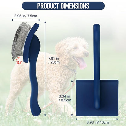 Slicker Dog Cat Grooming Brush for Long Haired Dogs and Cats,Poodle Doodle Brush for Grooming,Dog Brush for Shedding,Good For Daily Brushing- L