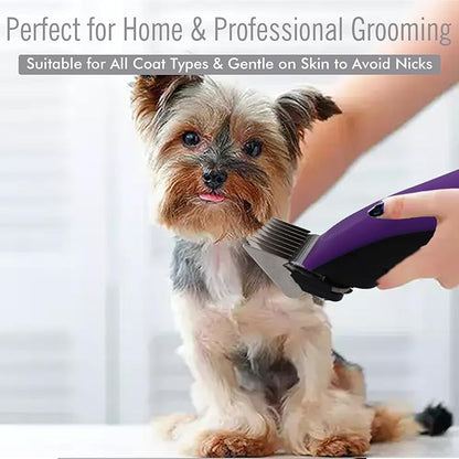 8 Pieces Professional A5 Style Animal Clipper Stainless Steel Color-Coded Snap-on Attachment Guard Guide Combs Set, 1/8"-1" Compatible with Wahl KM Series Oster A5 Andis Detachable Blade Pet Groomers