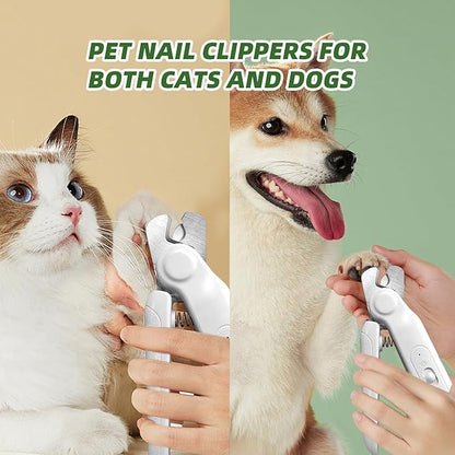 Dog Nail Clippers & Grinder 2 in 1,Electric Pet Nail Trimmer with 2 LED Light,Quiet Sharp Electric Nail Grinder Rechargeable for Large,Medium,Small Dogs & Cats
