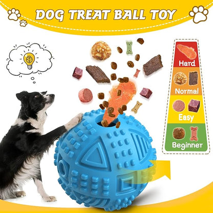 LEGEND SANDY Dog Balls Treat Dispensing Dog Toys for Aggressive Chewers Large Breed, Nearly Indestructible Squeaky Puppy Chew Toys for LargeBreeds, Natural Rubber Doggie Puzzle Toys, Pet Treat Ball