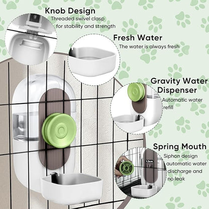 28oz Hanging Automatic Water Dispenserï¼_abbit Water Bottle,Bunny Guinea Pig Ferret Water Bowl for Cage,Suitable for Small Animal Puppies(Cage Grid Spacing Over 1.2'')