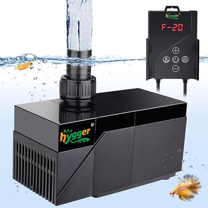 hygger 1850GPH Aquarium Water Pump with Intelligent Controllerï¼_C 24V Ultra Quiet Powerhead, Powerful Return Pump for Fish Tanks, Aquariums, Ponds, Fountains, Sump, Hydroponics(55W, 14.8ft)