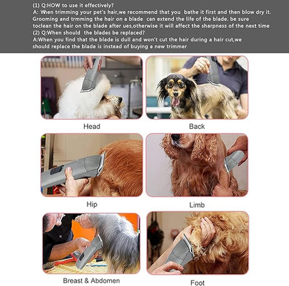 7pcs Dog Grooming Blades Compatible with Andis/Wahl/Oster Dog Clippers,Detachable Ceramic Blade & Stainless Steel Blade,Size:#3FC+4FC+5FC+7FC+10+30+40