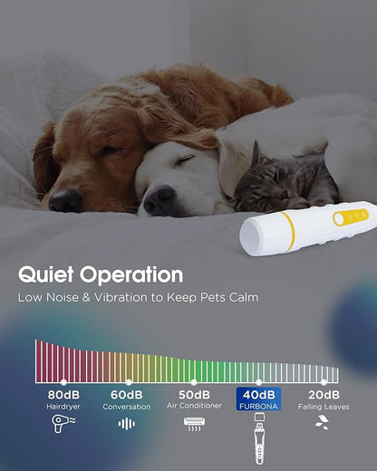 Dog Nail Grinder with Enhanced LED Light  Super Quiet, 2-Speed, USB-C Rechargeable, LED Smart Display, 3 Grinding Options, Pet Nail Trimmer for Dogs Cats and All Pet Sizes