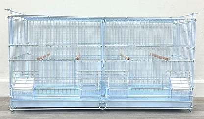 White Stackable Breeder Bird Flight Cage Side Breeding Nest Box Door with Removable Divider (White, 26.5"x11"x15"H Lot-4)