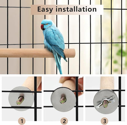 Bird Perch,5 Pieces Wooden Parrot Claw Standing Stick with Different Diameter and Lengths for Budgies Parakeet Canaries Cockatiel,Bird Cage Accessories (5 pcs Perches Pole)