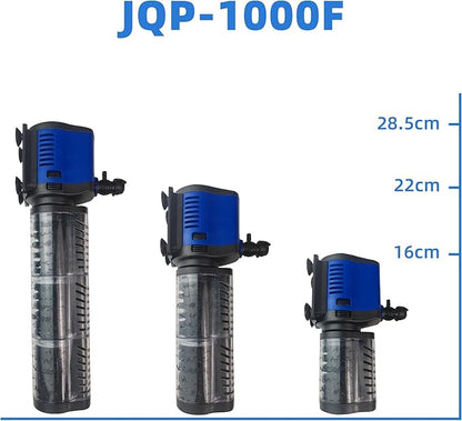 COOSPIDER Aquarium Filter Pond Filter for 35-75 Gallon, 260GPH Powerful Filtration Pond Pump, Submersible Canister Filters for Fish Turtle Tank, Cold Plunge, Clear Wavemaker Oxygen Supply