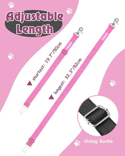 Vastar 2 Packs Adjustable Pet Dog Cat Car Seat Belt Safety Leash Vehicle Seatbelt