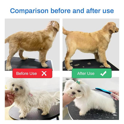 ROPO Dog comb Pet grooming comb Cat comb for removing matted fur Proper care prevents knots and mats in long and short-haired pets Non-slip comfort grip handles (Plastic rubber handle, Green)