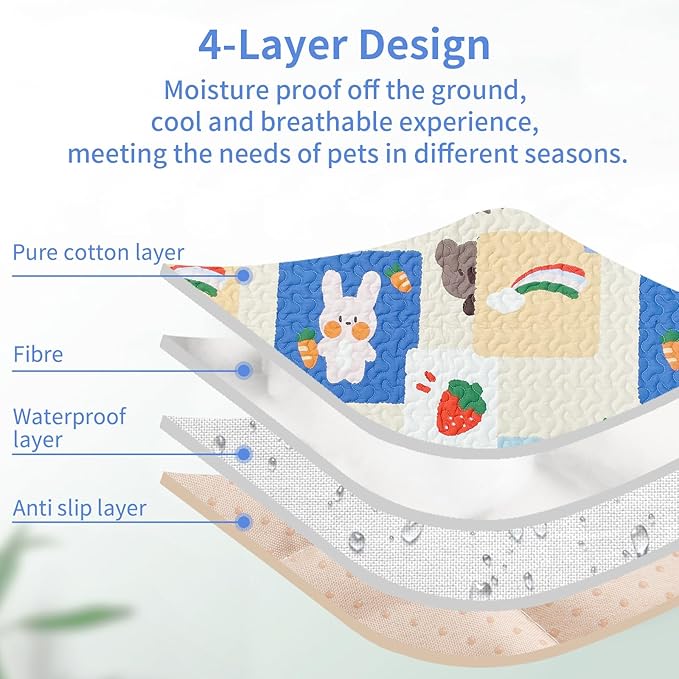 Dog Playpen Mat Crate Mat Puppy Pads, Lovely Dog Crate Pad, Anti-Slip Bottom,[PLAYPEN NOT Included !!!] Waterproof Reusable Whelping Playpen Crate Reusable Washable Pet Mattress Pads Pet Training Pads