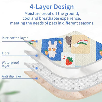 Dog Playpen Mat Crate Mat Puppy Pads, Lovely Dog Crate Pad, Anti-Slip Bottom,[PLAYPEN NOT Included !!!] Waterproof Reusable Whelping Playpen Crate Reusable Washable Pet Mattress Pads Pet Training Pads