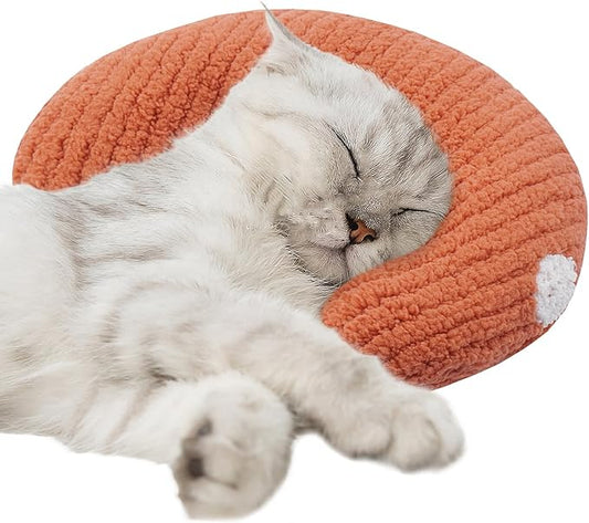 T'CHAQUE Cat Pillow, Dog Neck Pillow Anxiety Relief, Comfort Cat Pillows for Indoor Catsï¼ Ultra Soft Dog Calming Pillow Bed, Half Donut Cuddler Sleeping Improve Pillow Pet for Upper Spine Support