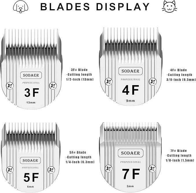 3F Detachable Pet Dog Grooming Clipper Ceramic Blade Compatible with Wahl Bravura .Chromadoï¼_reativaï¼_igura Dog Clippers for Dogs Groomingï¼_ize 3F Cut Length 1/2"(13mm), 2pack