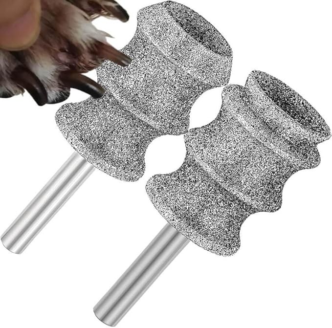 For Dremel Pet Dog Nail Grinder Attachment, Diamond Fit Dremel Bit For Dog Nail, Rotary Fit Dremel Dog Nail Diamond Bit, 1/8'' Fit Dremel Pet Dog Nail Grinder Refills Replacement Head 2-Packï¼ Large ï¼